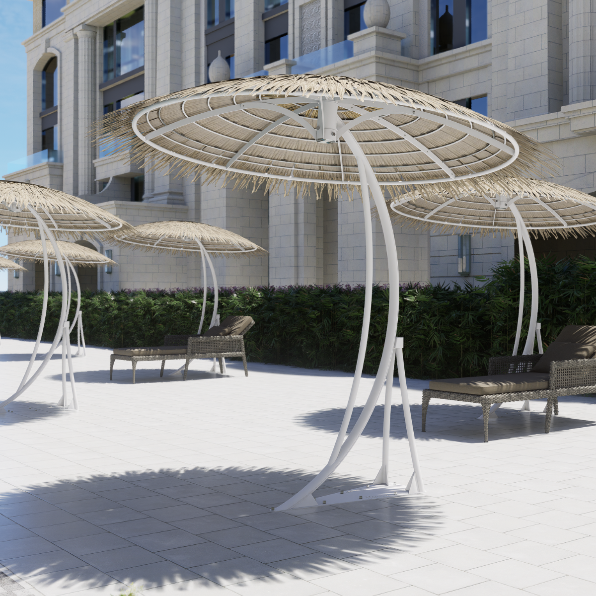 Parasol courbé luxueux