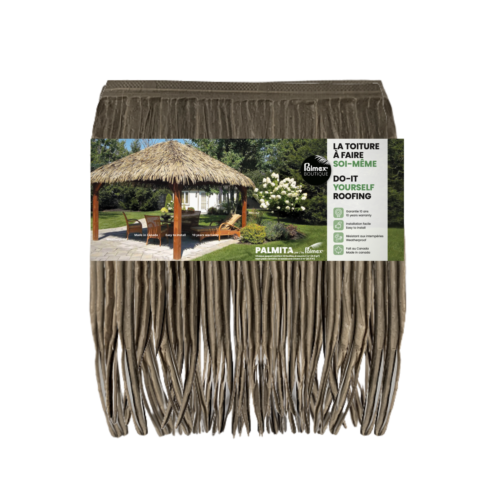 Ensemble de Palmita (22 feuilles de palmier synthétiques) de couleur grise - Boutique Palmex