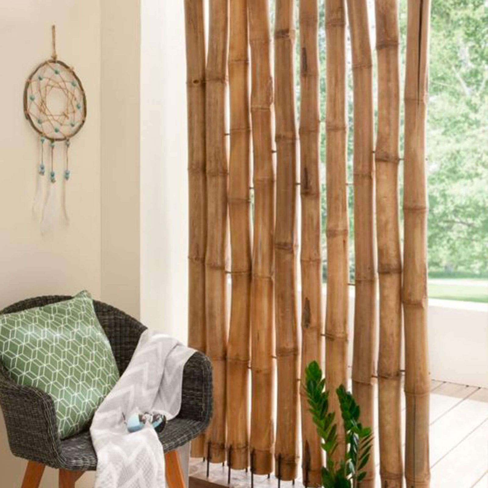 Inspiration d'un mur d'intimité de bambou de couleur naturelle - Boutique Palmex