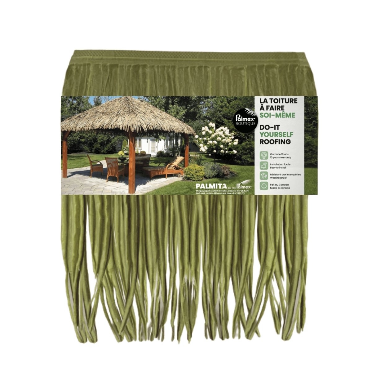 Ensemble de toiture artificielle tropicale Palmita de couleur verte - BoutiquePalmex